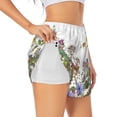 thumbnail image 1 of Picia Herbs and Wildflowers Pattern Women's 2 in 1 Athletic Running Shorts High Waisted Workout Casual Gym Sweat Shorts with Comfy Liner Zipper Pockets-Large, 1 of 9