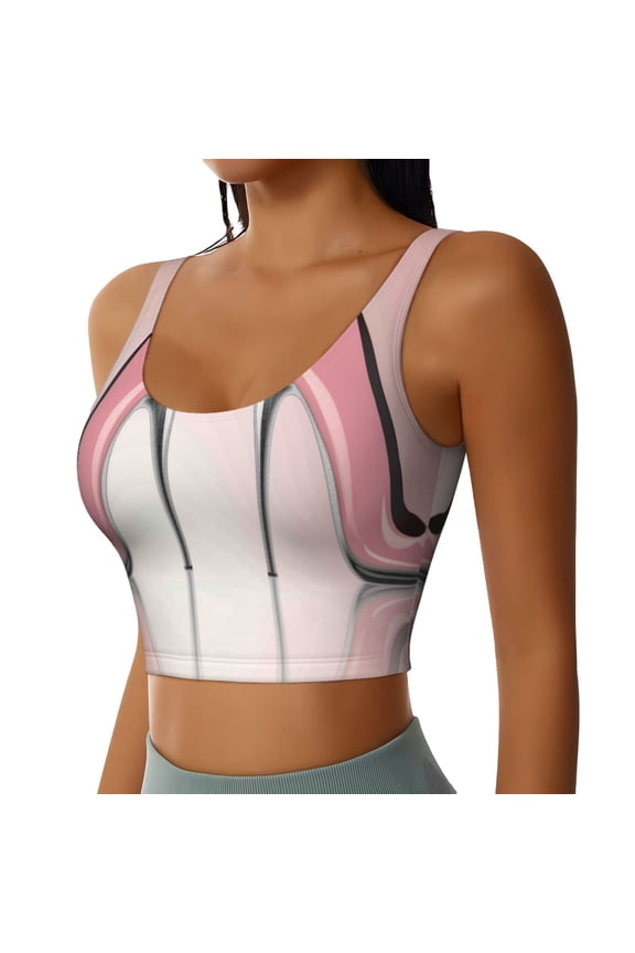 High Heel Shoes Butterfly Sports Bra for Women,Padded Strappy Sports Bras Medium Support Yoga Bra with Removable Cups,Running Yoga Bra-Medium