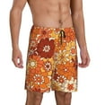 thumbnail image 1 of Picia Hippie Flower Pajama Shorts for Men, Men's Pajama Bottoms, Sleepwear,Short Pajama Pants-, 1 of 9