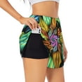 thumbnail image 1 of Picia Hippie Style Pattern Women's 2 in 1 Athletic Running Shorts High Waisted Workout Casual Gym Sweat Shorts with Comfy Liner Zipper Pockets-X-Large, 1 of 9