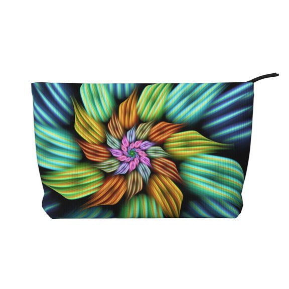Picia Hippie Style Printed Cosmetic Bags for Women Makeup Bag Large Capacity Purse Travel Toiletry Zipper Storage Pouch Make up Brushes Organizer for Gifts