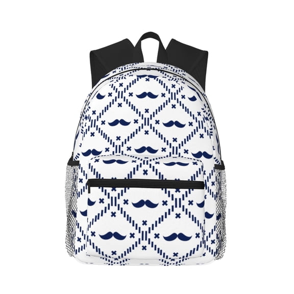 Picia Hipster Mustache Large Capacity Backpack Classic Style Backpack Casual Backpack Water-Resistant School Work Travel Outdoor Backpack