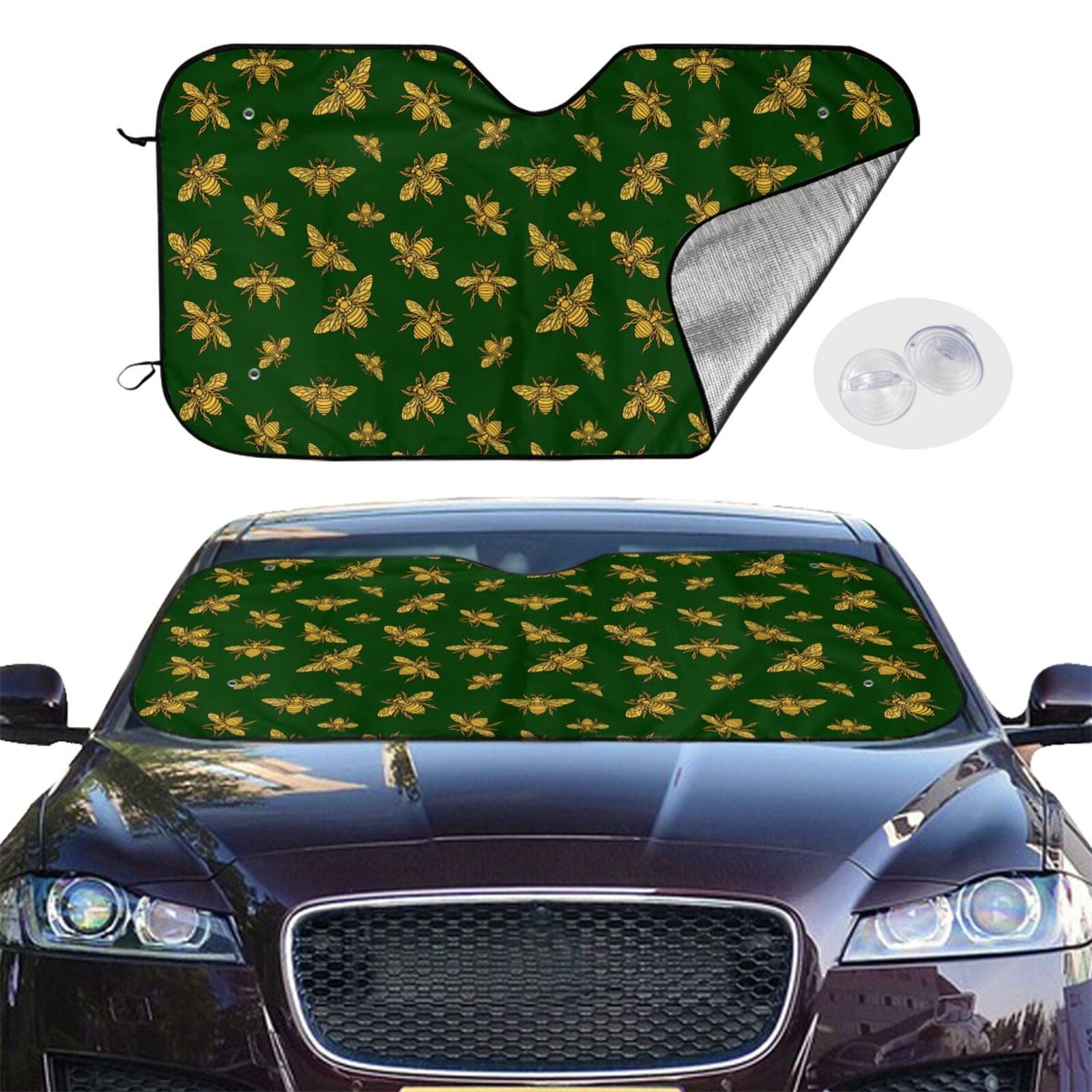 Picia Hohey Bee Curved Windshield Sunshade Accordion Folding Style Auto ...