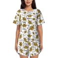 thumbnail image 1 of Picia Hohey Bee Golden2 Pajamas Sets for Women Soft Short-Sleeved Pjs with Lounge Shorts Two Piece Sleepwear-Small, 1 of 9