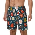 thumbnail image 1 of Picia Holiday Christmas Cookies pattern Mens Swim Trunks with Compression Liner Stretch Beach Shorts Quick Dry with Zipper Pockets No-Chafing Board Shorts-Medium, 1 of 9