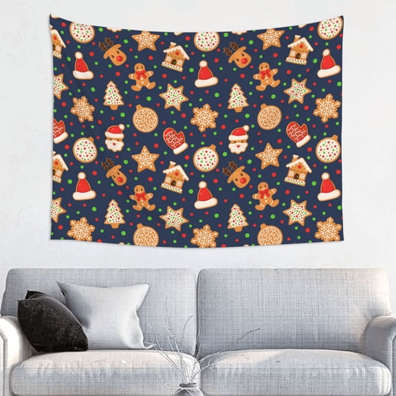 Picia Holiday Gingerbreads Pattern Tapestry-Tapestries for Bedroom Living Room Dorm(29x37")