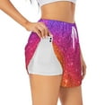 thumbnail image 1 of Picia Holiday Shiny Pattern Women's 2 in 1 Athletic Running Shorts High Waisted Workout Casual Gym Sweat Shorts with Comfy Liner Zipper Pockets-X-Large, 1 of 9
