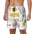 thumbnail image 1 of Picia Home Cooking pattern Mens Swim Trunks with Compression Liner Stretch Beach Shorts Quick Dry with Zipper Pockets No-Chafing Board Shorts-Small, 1 of 9