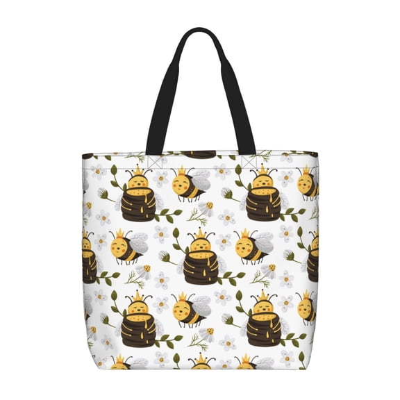 Picia Honey Bee Insect for Tote Bag for Women with Zipper, Gym Tote with Compartments, Laptop Work Tote Nurse Dance Yoga Bag for Sport, Travel