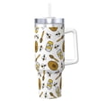 thumbnail image 1 of Picia Honey Pattern 40oz Ice Bully Insulated Tumbler with Handle, Double-Wall Stainless Steel Cup, Leak-Proof Lid and Straw, 1 of 8