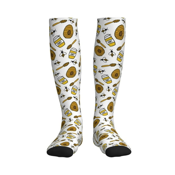 Picia Honey Printed Sports Compression Socks - 15-20mmHg Graduated Compression, High-Performance Soft and Breathable Socks for Men and Women