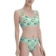 thumbnail image 1 of Picia Horse And Flower Women's High Waisted Bikini Scoop Neck Swimsuit Two Pieces Bathing Suit-Medium, 1 of 8