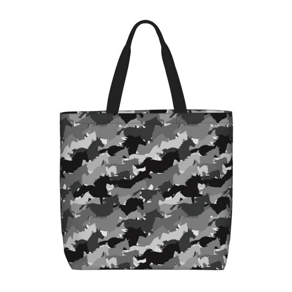 Picia Horse Silhouette for Tote Bag for Women with Zipper, Gym Tote with Compartments, Laptop Work Tote Nurse Dance Yoga Bag for Sport, Travel