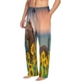 thumbnail image 1 of Picia Horse Sunflowers Mens Soft Woven Cotton Elastic Waistband Sleep Pajama Pant Lounge Sleep Pant With Pockets And Drawstring-Medium, 1 of 9