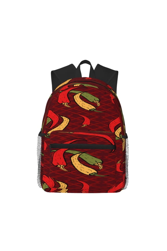 Hot Chili Large Capacity Backpack Classic Style Backpack Casual Backpack Water-Resistant School Work Travel Outdoor Backpack