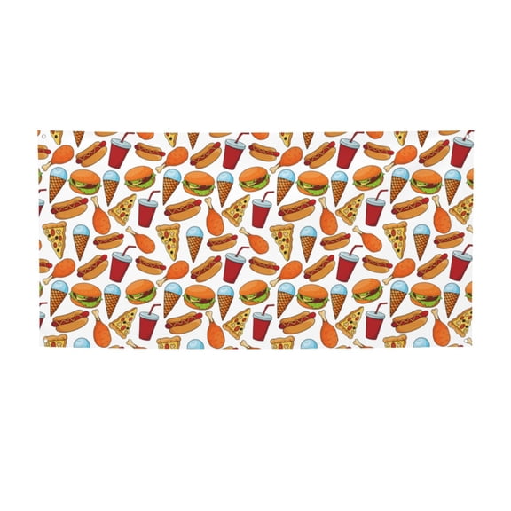 Picia Hot Dog Burger Pattern Party Banner, Festive Decoration, Holiday Banner, Celebration Decor, Event Banner, Reusable Party Banner-Small