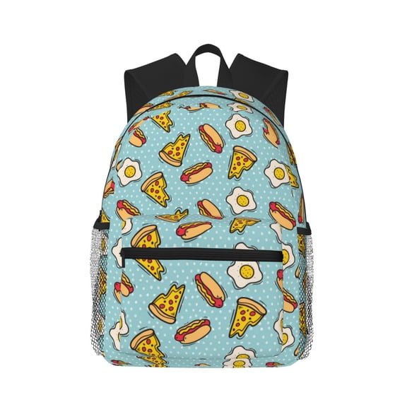 Picia Hot Dog Pizza Large Capacity Backpack Classic Style Backpack Casual Backpack Water-Resistant School Work Travel Outdoor Backpack