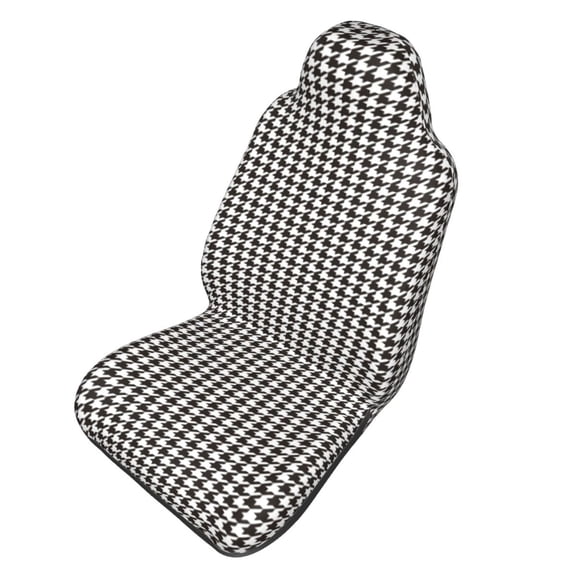 Picia Houndstooth Black And White Print Waterproof Sweating Car Seat Cover for Post Gym Workout, Running, Beach and Hiking, Universal Fit Anti-Slip Bucket Seat Protector