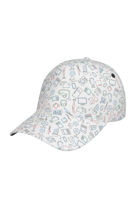 Household Appliances pattern Trucker Low Profile Hat Men Women Baseball Cap Dad Hat Adjustable Unconstructed Plain Cap