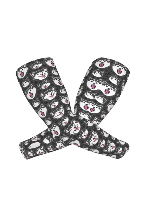 Husky Arm Sleeves for Men and Women - Tattoo Cover Up UPF 50+ Cooling Sports Sleeve for Basketball Golf Football-One Size