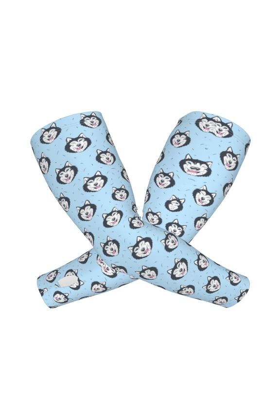 Husky Head Arm Sleeves for Men and Women - Tattoo Cover Up UPF 50+ Cooling Sports Sleeve for Basketball Golf Football-One Size