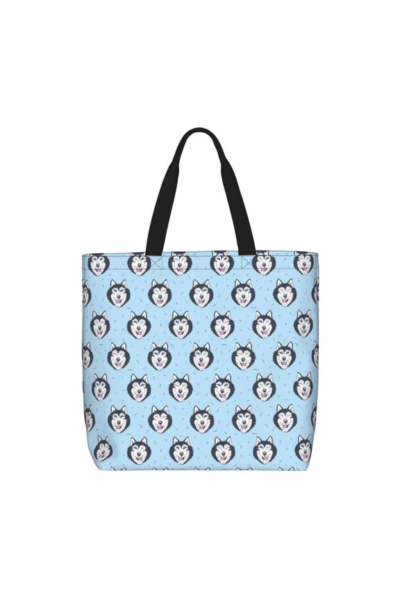 Husky Head for Tote Bag for Women with Zipper, Gym Tote with Compartments, Laptop Work Tote Nurse Dance Yoga Bag for Sport, Travel