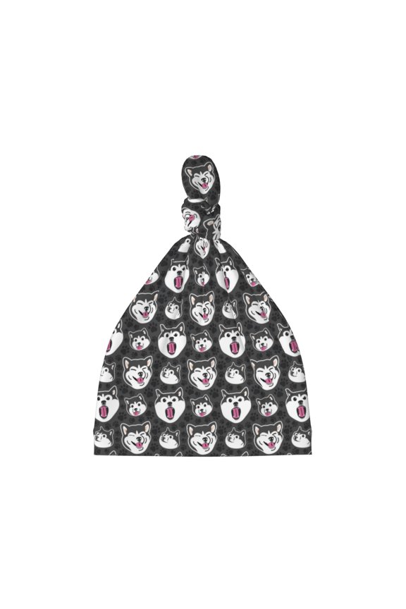 Husky Printed Preemie Hats for Baby Girls Cotton Premature Knot Hats Newborn Hospital Cap Warm Knot Beanie Nicu for Preemie Girls and Boys