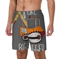 thumbnail image 1 of Picia I Like Big Digger pattern Mens Swim Trunks with Compression Liner Stretch Beach Shorts Quick Dry with Zipper Pockets No-Chafing Board Shorts-Small, 1 of 9
