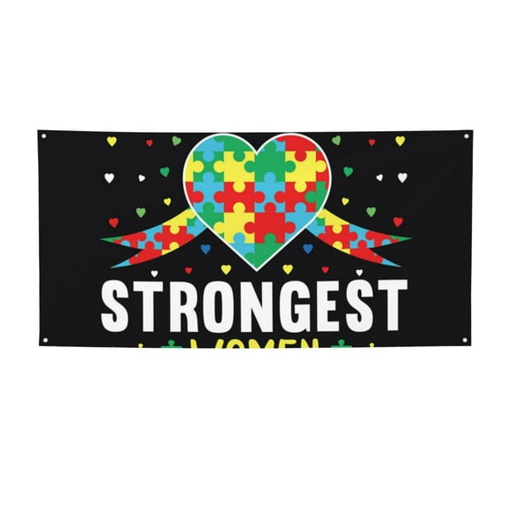 Picia I Love With Autism Pattern Party Banner, Festive Decoration, Holiday Banner, Celebration Decor, Event Banner, Reusable Party Banner-Small