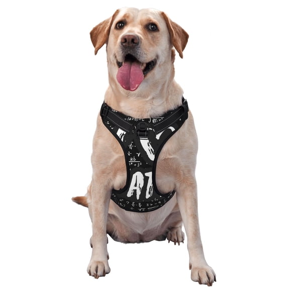 Picia I love Math No-Pull Dog Harness Reflective Front Clip Vest with Handle,Step-in Air Dog Harness,Adjustable 2 Metal Rings 4 Buckles,Easy to Put on & Take Off X-Large