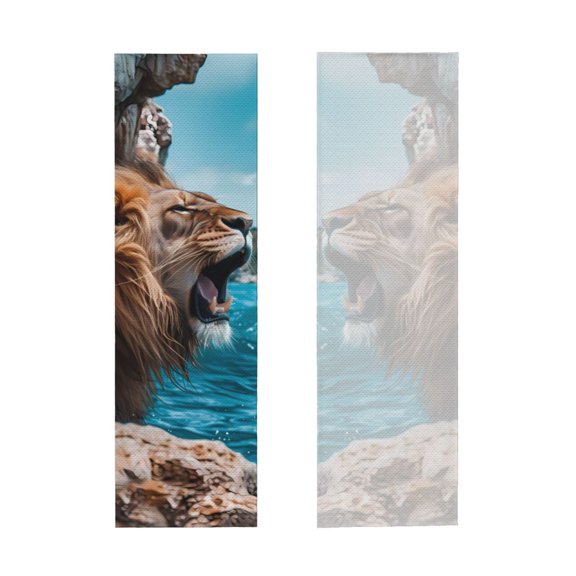 Picia Ice Blue Coastal Lion Pattern Cooling Towels (40"x12") Cool Towel, Cold Towel, Microfiber Soft Breathable Chilly Ice Towel