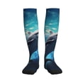 thumbnail image 1 of Picia Ice Blue Ocean Cute Dolphin Printed Sports Compression Socks - 15-20mmHg Graduated Compression, High-Performance Soft and Breathable Socks for Men and Women, 1 of 5