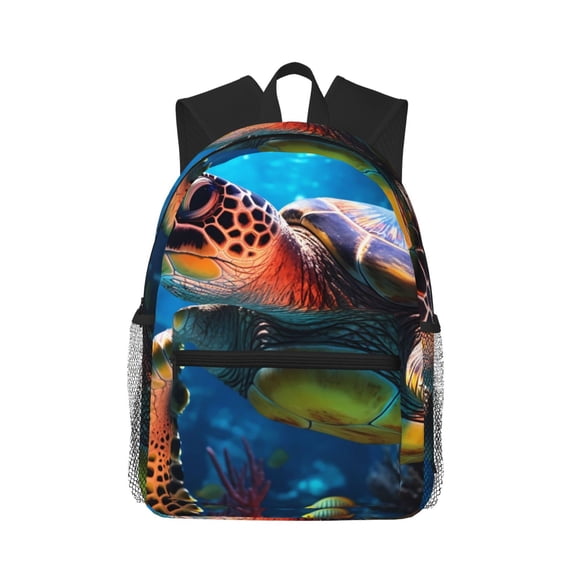 Picia Ice Blue Ocean Sea Turtle Large Capacity Backpack Classic Style Backpack Casual Backpack Water-Resistant School Work Travel Outdoor Backpack