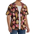 thumbnail image 1 of Picia Ice Cream Cake Men's Linen Shirts Short Sleeve Cuban Beach Shirts Casual Shirts Button Down Shirt for Men Beach Summer Wedding Shirt-Medium, 1 of 7