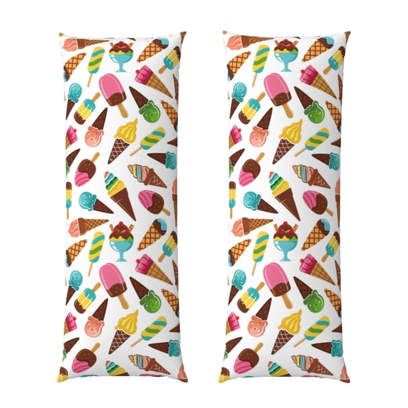 Picia Ice Cream Popsicles Body Pillow Cover - Super Soft Microfiber 20x54 Body Pillow Case - Envelope Closure, Wrinkle, Stain Resistant Body Pillow Cover,Elegant Bedding