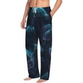 thumbnail image 1 of Picia Ice blue light spot jellyfish Mens Soft Woven Cotton Elastic Waistband Sleep Pajama Pant Lounge Sleep Pant With Pockets And Drawstring-Large, 1 of 9