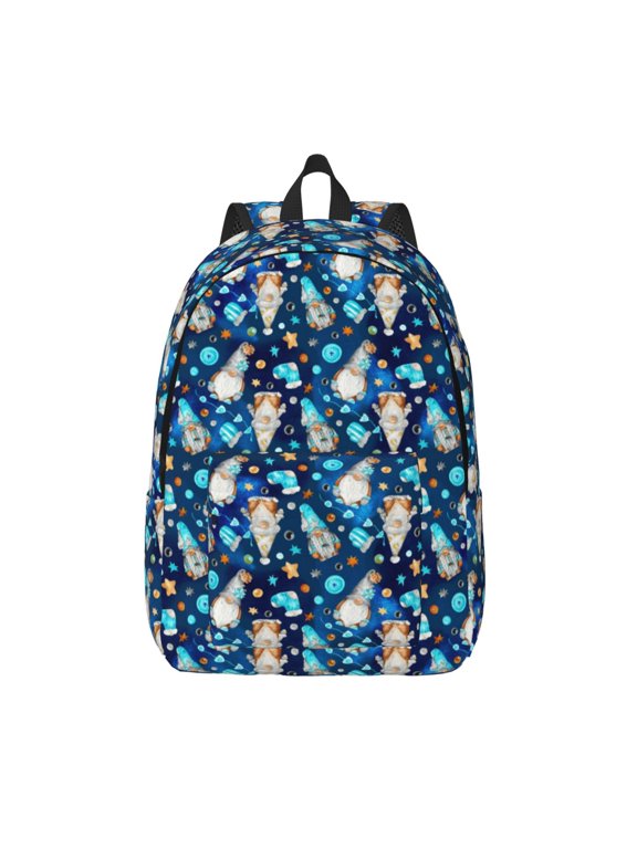 Ice blue old man cute winter Printed Canvas Daypack - Stylish and Durable Vintage Compact Backpack - Class, Work, Travel, or Laptop Bookbag,Organized Compartments-Medium