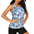 thumbnail image 1 of Picia Icy Blue Snowflakes Pattern Women's Workout Tank Top,Breathable Activewear,Slim Fit Athletic Top,Versatile Workout Moisture-wicking top-Medium, 1 of 9