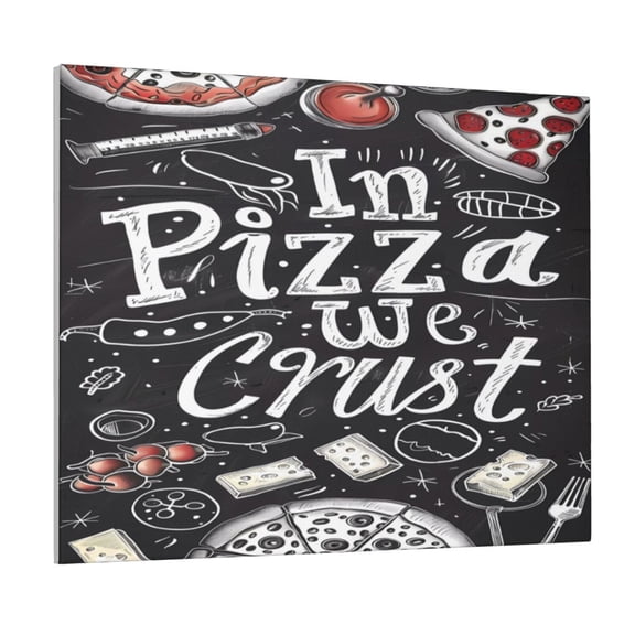 Picia In Pizza We Crust Art Pattern Decorative Picture – Unique Wall Art, Modern Canvas Print for Trendy Interiors (Horizontal)