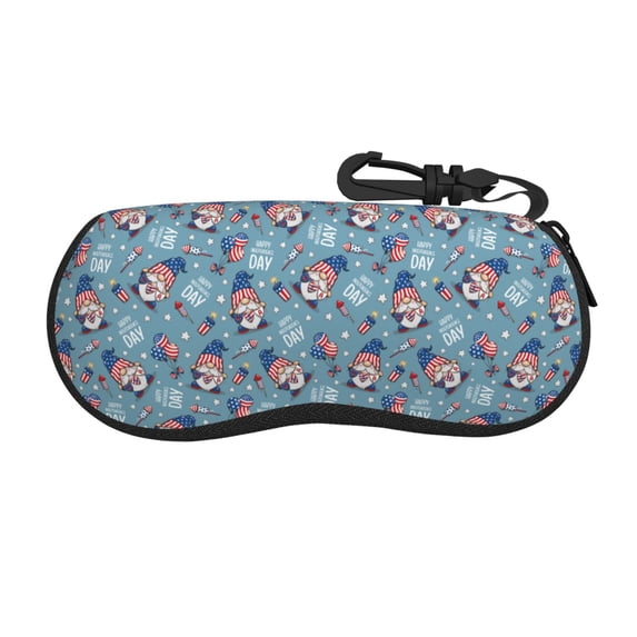 Picia Independence With Gnome Print Sunglasses Case, Eyeglasses Case Protector Large Glasses Case, Key Lock Case Protective Glasses Holder Eyeglasses Cases