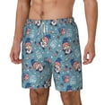 thumbnail image 1 of Picia Independence With Gnome pattern Mens Swim Trunks with Compression Liner Stretch Beach Shorts Quick Dry with Zipper Pockets No-Chafing Board Shorts-Medium, 1 of 9