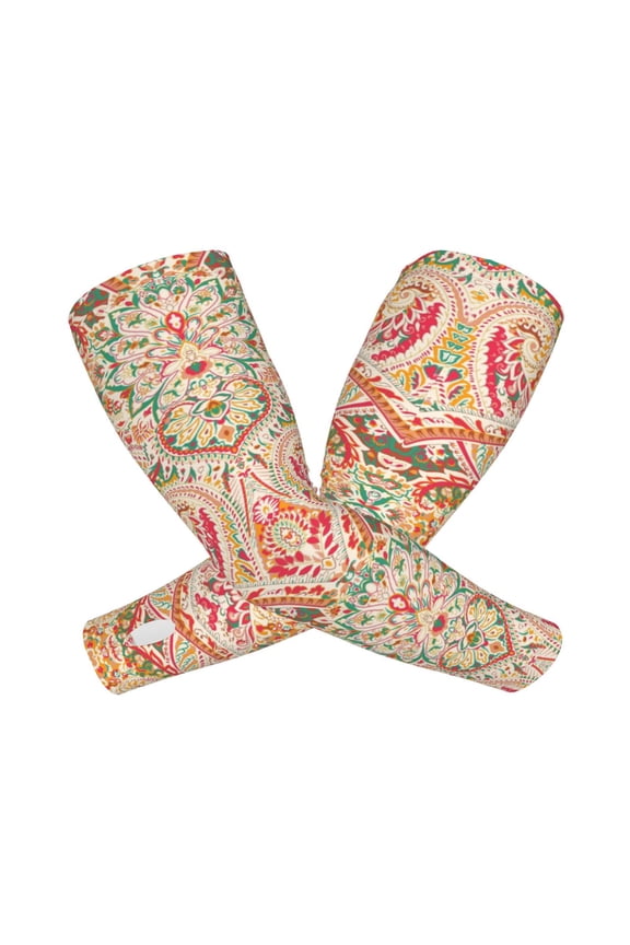 Indian Paisley 1 Arm Sleeves for Men and Women - Tattoo Cover Up UPF 50+ Cooling Sports Sleeve for Basketball Golf Football-One Size