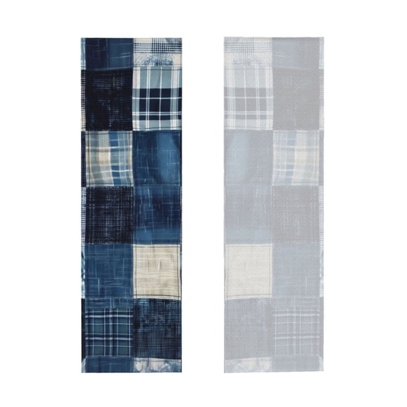 Picia Indigo Patchwork Quilt Pattern Cooling Towels (40"x12") Cool Towel, Cold Towel, Microfiber Soft Breathable Chilly Ice Towel