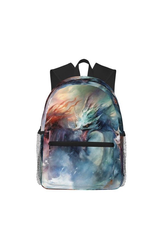 Ink Style Wave Dragon Large Capacity Backpack Classic Style Backpack Casual Backpack Water-Resistant School Work Travel Outdoor Backpack