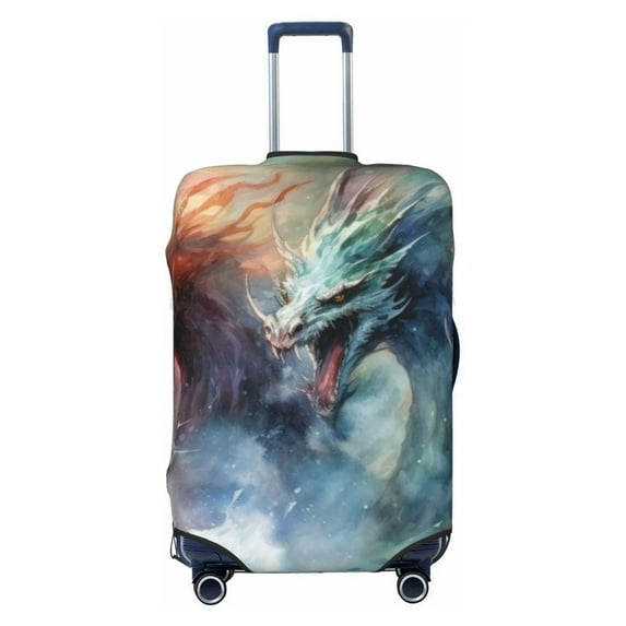 Picia Ink Style Wave Dragon Luggage Protector Cover Thicken Suitcase Protector Cover Fit 18-32 Inch Luggage-Large