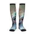 thumbnail image 1 of Picia Ink Style Wave Dragon Printed Sports Compression Socks - 15-20mmHg Graduated Compression, High-Performance Soft and Breathable Socks for Men and Women, 1 of 5