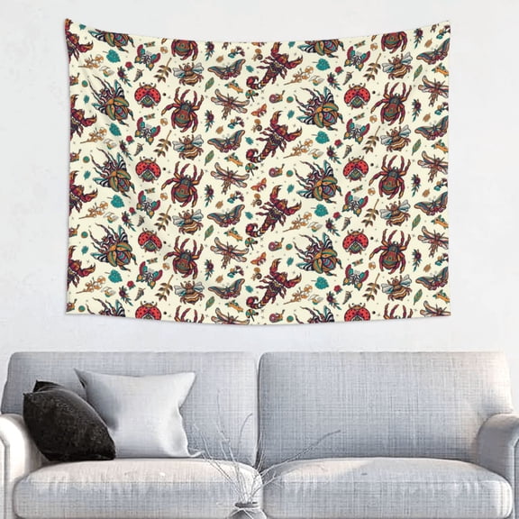 Picia Insects A Pattern Tapestry-Tapestries for Bedroom Living Room Dorm(29x37")