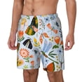 thumbnail image 1 of Picia Insects and Flowers pattern Mens Swim Trunks with Compression Liner Stretch Beach Shorts Quick Dry with Zipper Pockets No-Chafing Board Shorts-3X-Large, 1 of 9