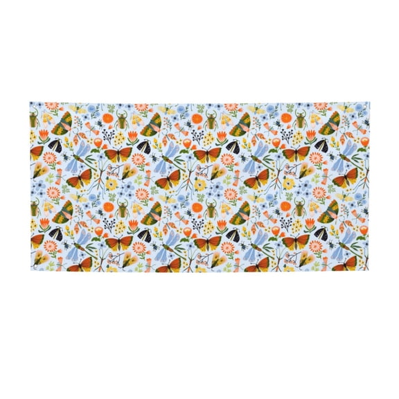 Picia Insects and Flowers Pattern Party Banner, Festive Decoration, Holiday Banner, Celebration Decor, Event Banner, Reusable Party Banner-Medium