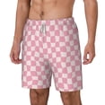 thumbnail image 1 of Picia Irregular Plaid pattern Mens Swim Trunks with Compression Liner Stretch Beach Shorts Quick Dry with Zipper Pockets No-Chafing Board Shorts-X-Large, 1 of 9